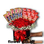 Premium fresh flower and chocolate  combo box