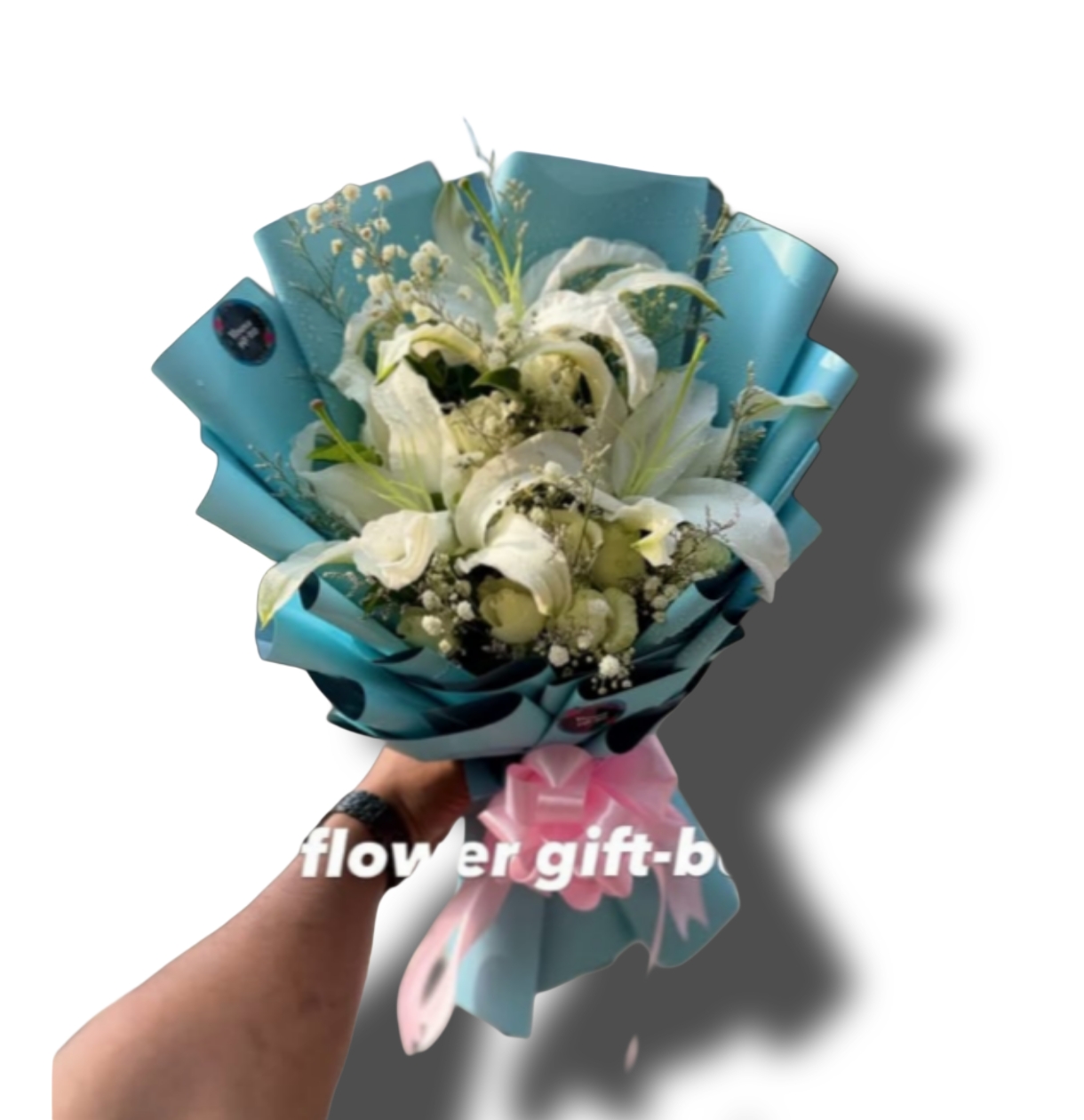 WhatsApp Image 2026-06-09 at 2.52.09 PM Premium fresh lily ,rose baby breath hand bouquet - Image 1