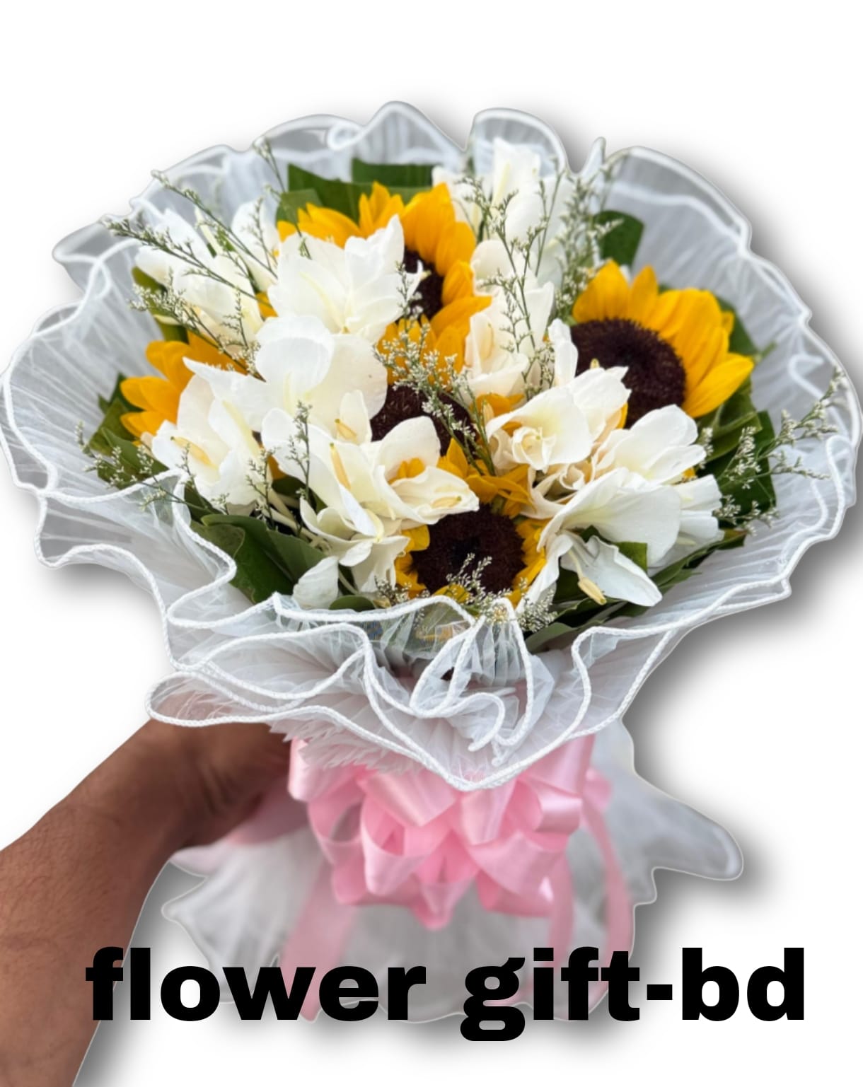 Fresh Dolonchapa and sunflower bouquet delivery in Dhaka