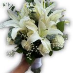 fresh white lily bouquet
