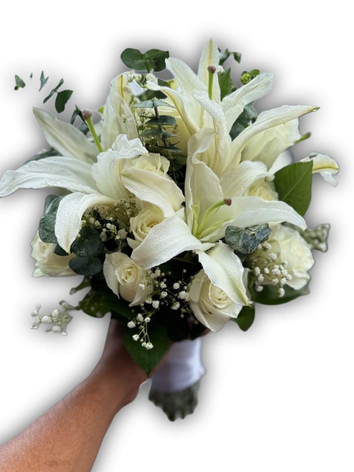 fresh white lily bouquet