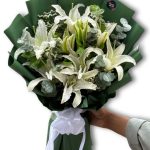 white lily bouquet in dhaka with fresh flowers