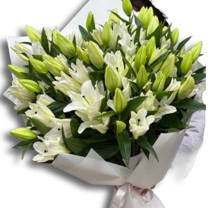 Fresh White Lily Bouquet in Dhaka