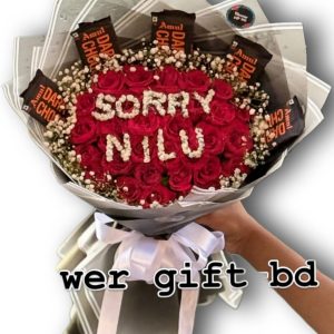 Apology bouquet in Dhaka with a Sorry message and decorative wrapping – Flower Gift BD